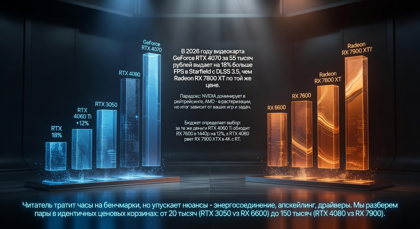 Видеокарта GeForce RTX vs Radeon RX в одном ценовом сегменте: что выбрать под свои задачи и бюджет в 2026