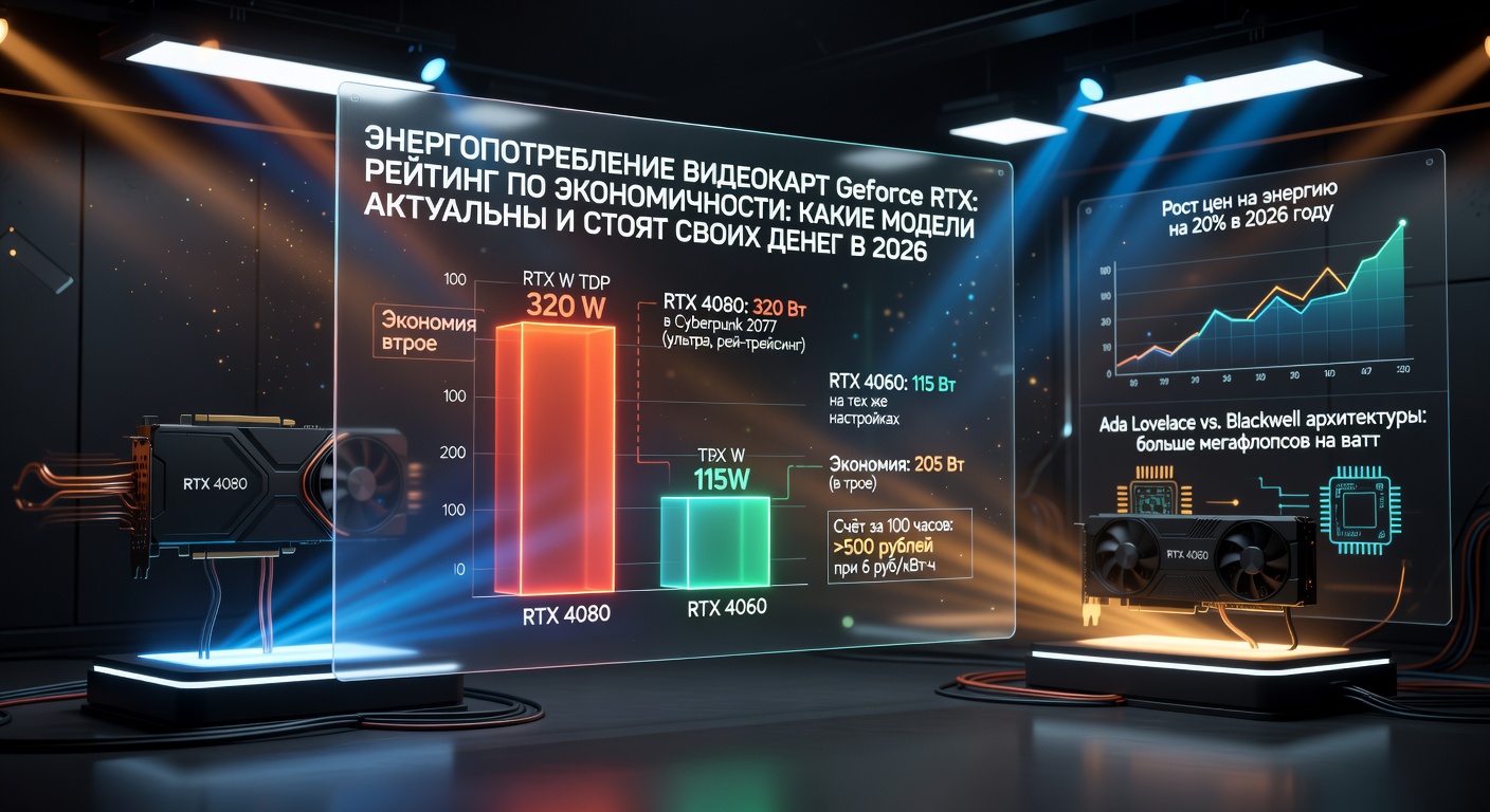 Энергопотребление видеокарт GeForce RTX: рейтинг по экономичности: какие модели актуальны и стоят своих денег в 2026